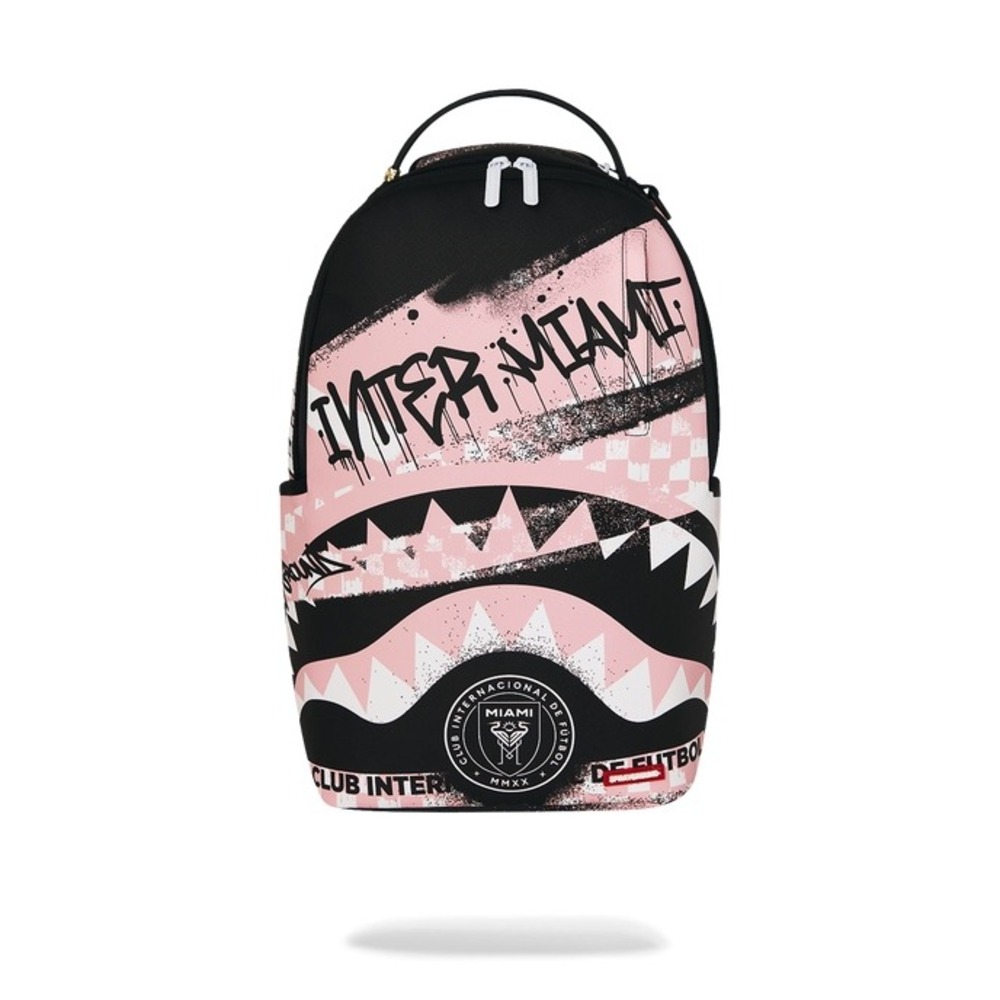 NEW Sprayground Inter Miami Stencil Shark DLXSV Pink Black Backpack MLS Soccer